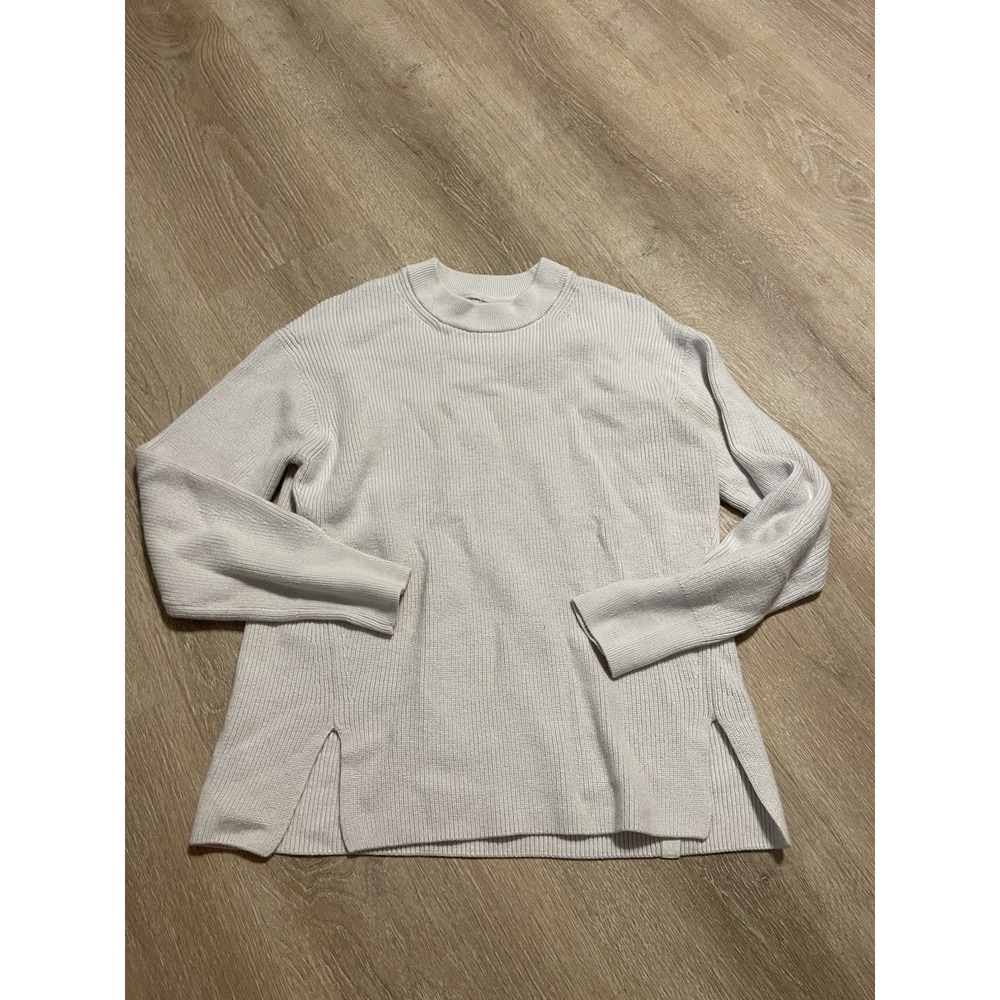 Lululemon Merino Wool Blend Ribbed Crewneck Sweater White Opal Size 4 W3GKAS H64